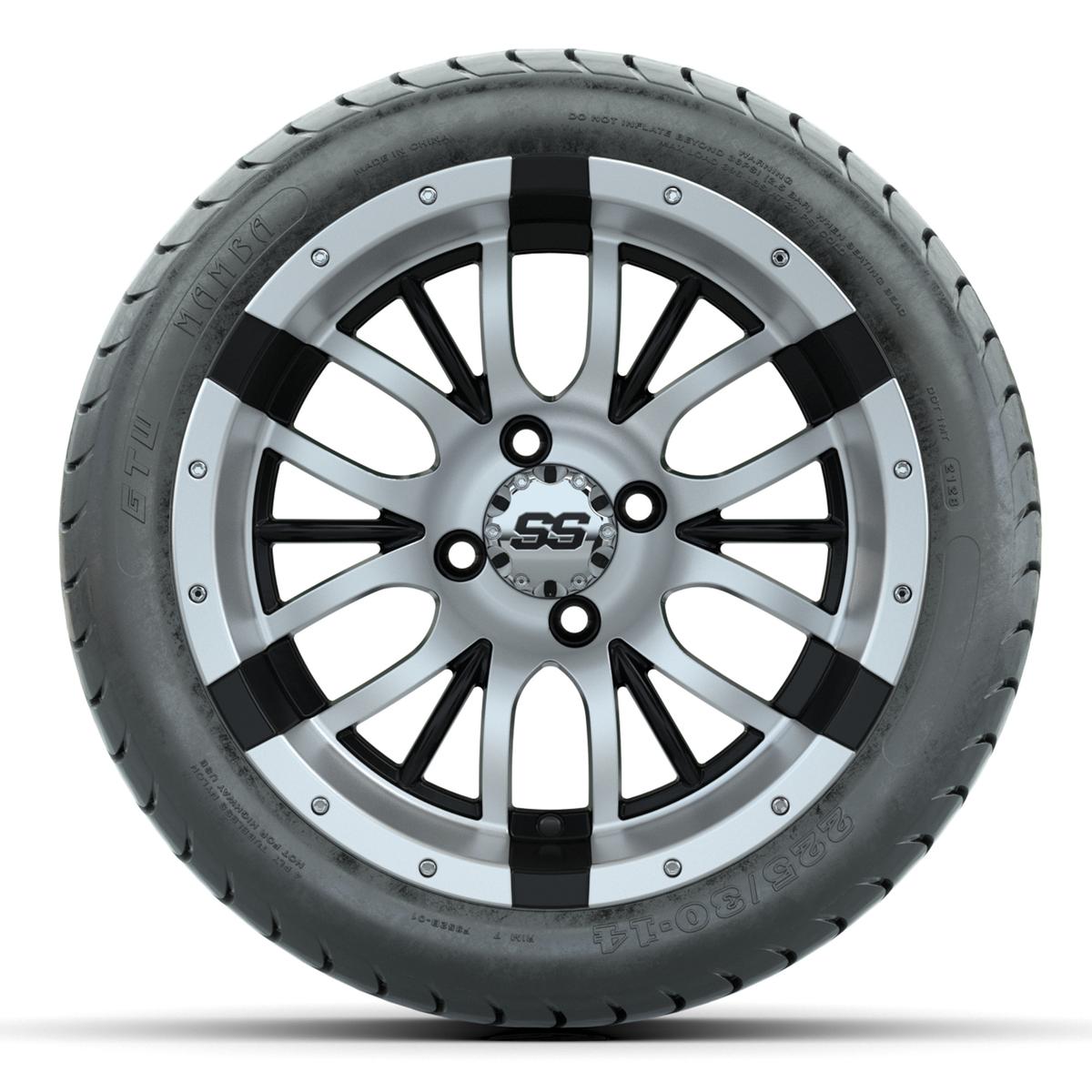 Set of (4) 14 in GTW Diesel Wheels with 225/30-14 Mamba Street Tires
