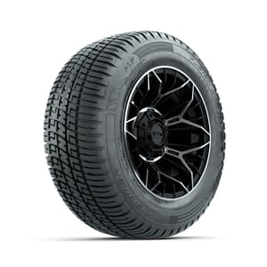 Set of (4) 12 in GTW® Stellar Machined & Black Wheels with 215/50-R12 Fusion S/R Street Tires