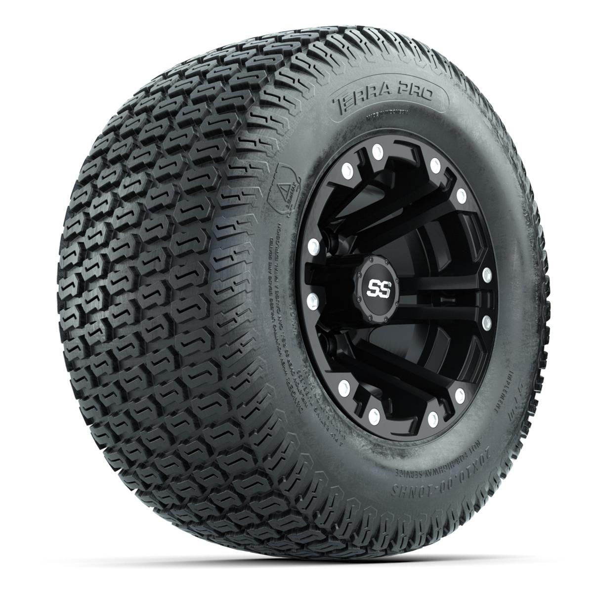 GTW Specter Matte Black 10 in Wheels with 20x10-10 S-Pattern Terra Pro Street Tires – Full Set