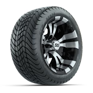 GTW Vampire Black and Machined 12 in Wheels with 18in Mamba Street Tires – Set of 4