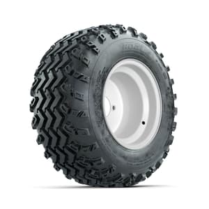 GTW Steel White 3:5 Offset 10 in Wheels with 20x10.00-10 Rogue All Terrain Tires – Full Set