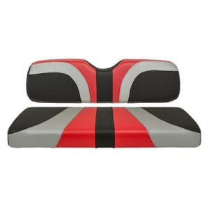 RedDot&reg; Blade Front Seat Covers for EZGO TXT/T48/RXV – Red / Silver / Black Carbon Fiber