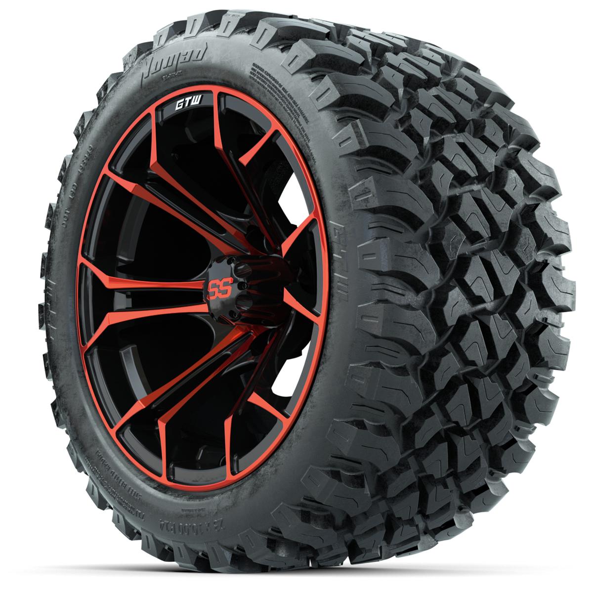 GTW Spyder Red/Black 14 in Wheels with 23x10-14 GTW Nomad All-Terrain Tires – Full Set