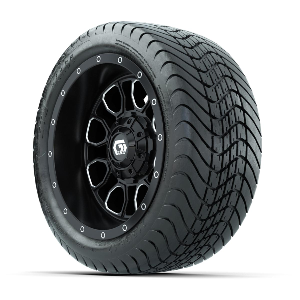 Set of (4) 12 in GTW® Volt Machined & Black Wheels with 215/35-12 Mamba Street Tires