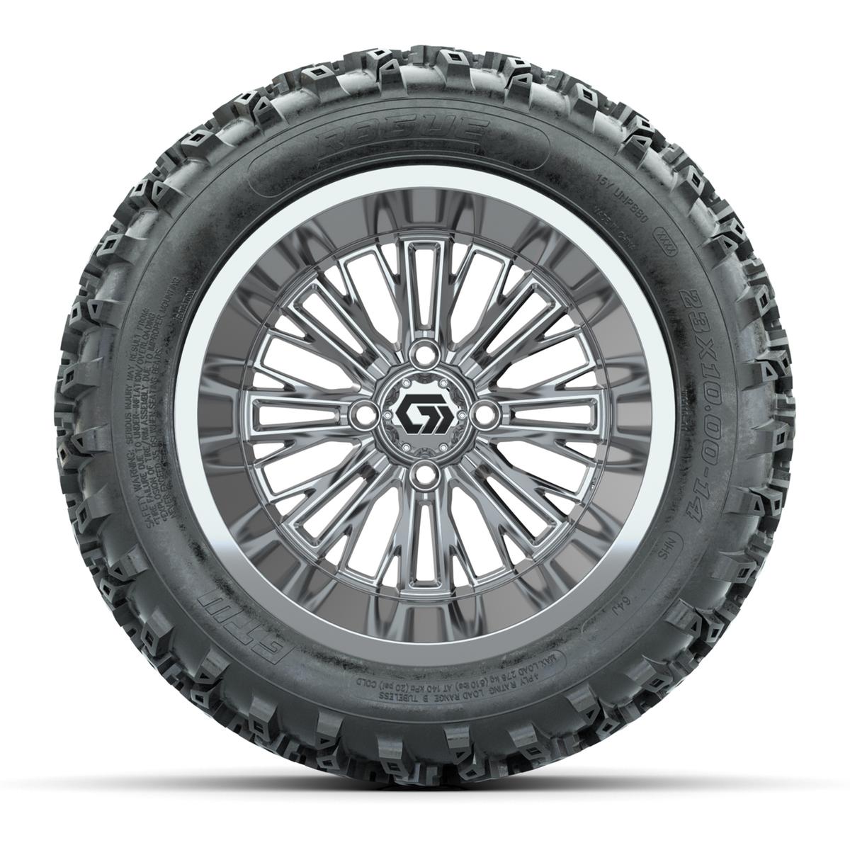 GTW&reg; Viper Chrome 14 in Wheels with 23X10-R14 Rogue All-Terrain Tires - Full Set