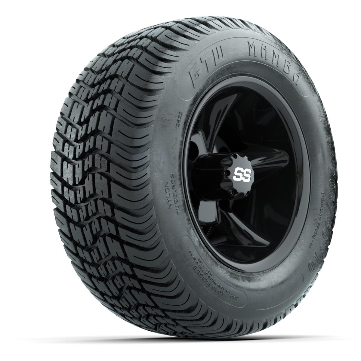GTW Godfather Black 10 in Wheels with 205/50-10 Mamba Street Tires – Full Set