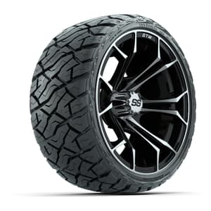 GTW Spyder Black/Machined 14 in Wheels with 205/35-R14 Maverick Low-Profile All-Terrain Tires – Full Set