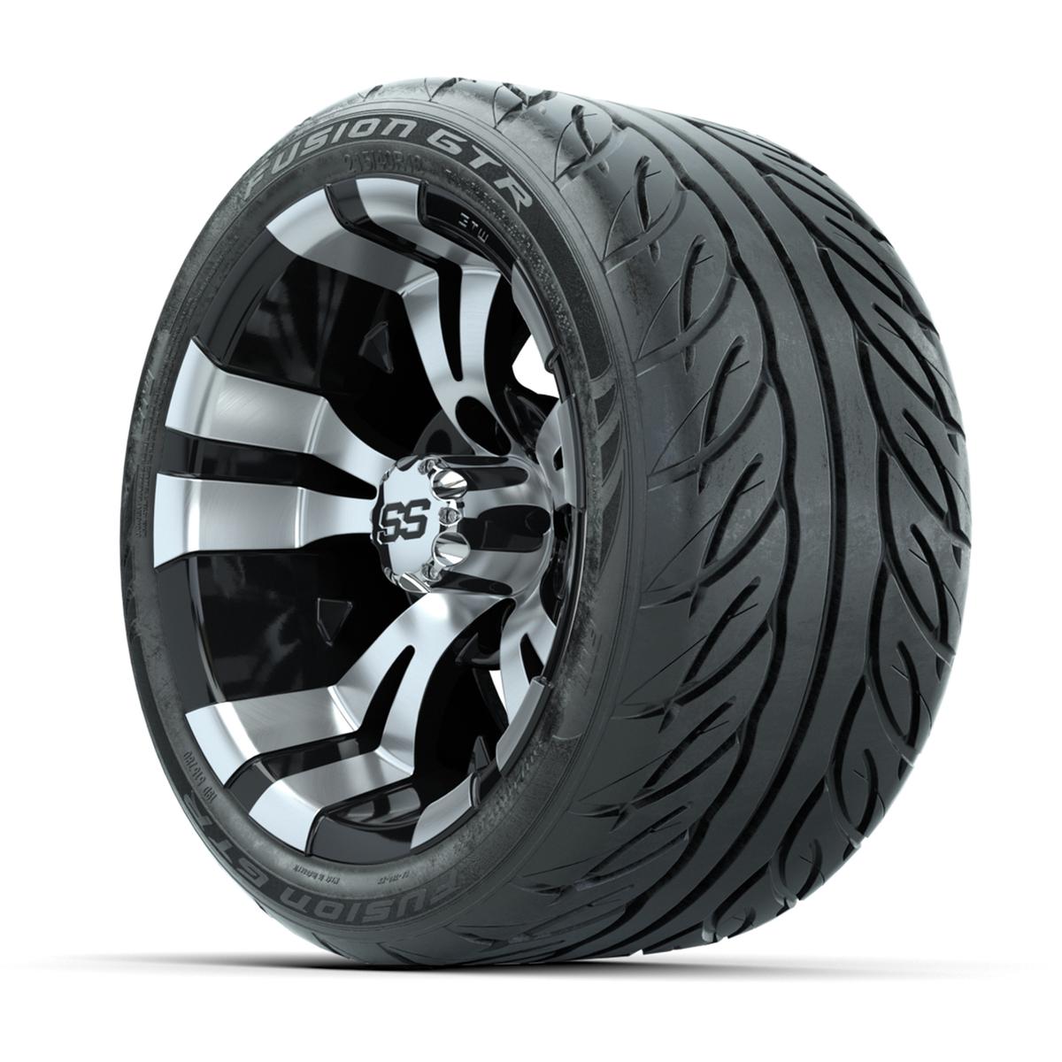 12” GTW Vampire Machined/Black Wheels with Fusion GTR Street Tires – Set of 4