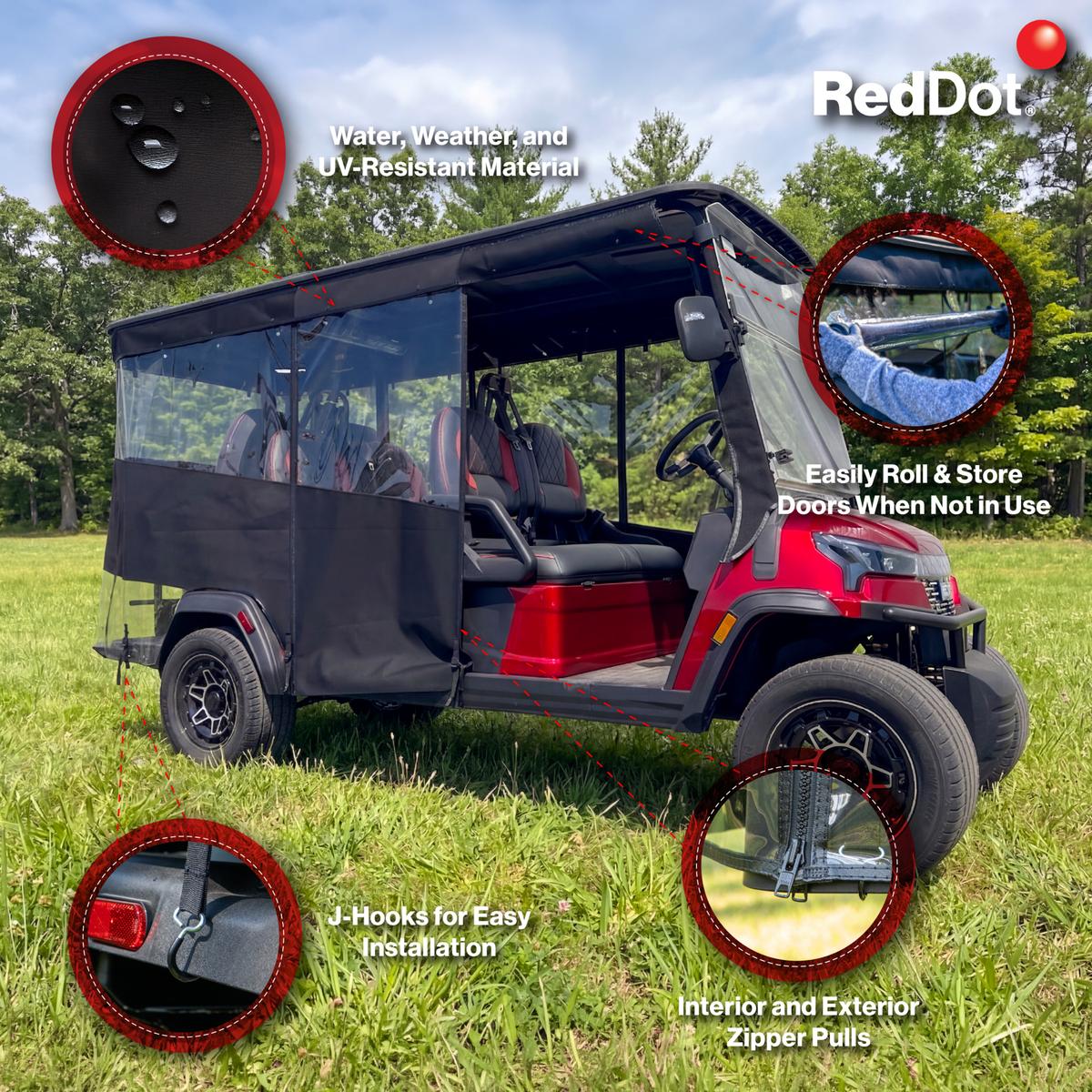 RedDot 6-Passenger Black Track Style Enclosure with Cashmere Valance for ICON i60LX (Years 2026-Up)