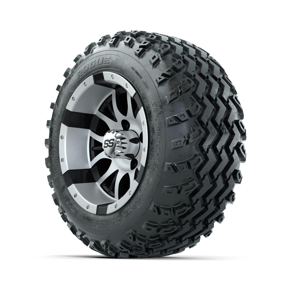 GTW Diesel Machined/Black 12 in Wheels with 22x11.00-12 Rogue All Terrain Tires – Full Set