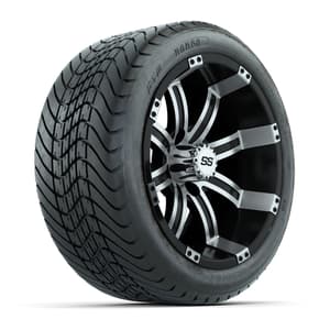 Set of (4) 14 inch GTW Tempest Machined/Black Wheels with GTW Mamba Street Tires