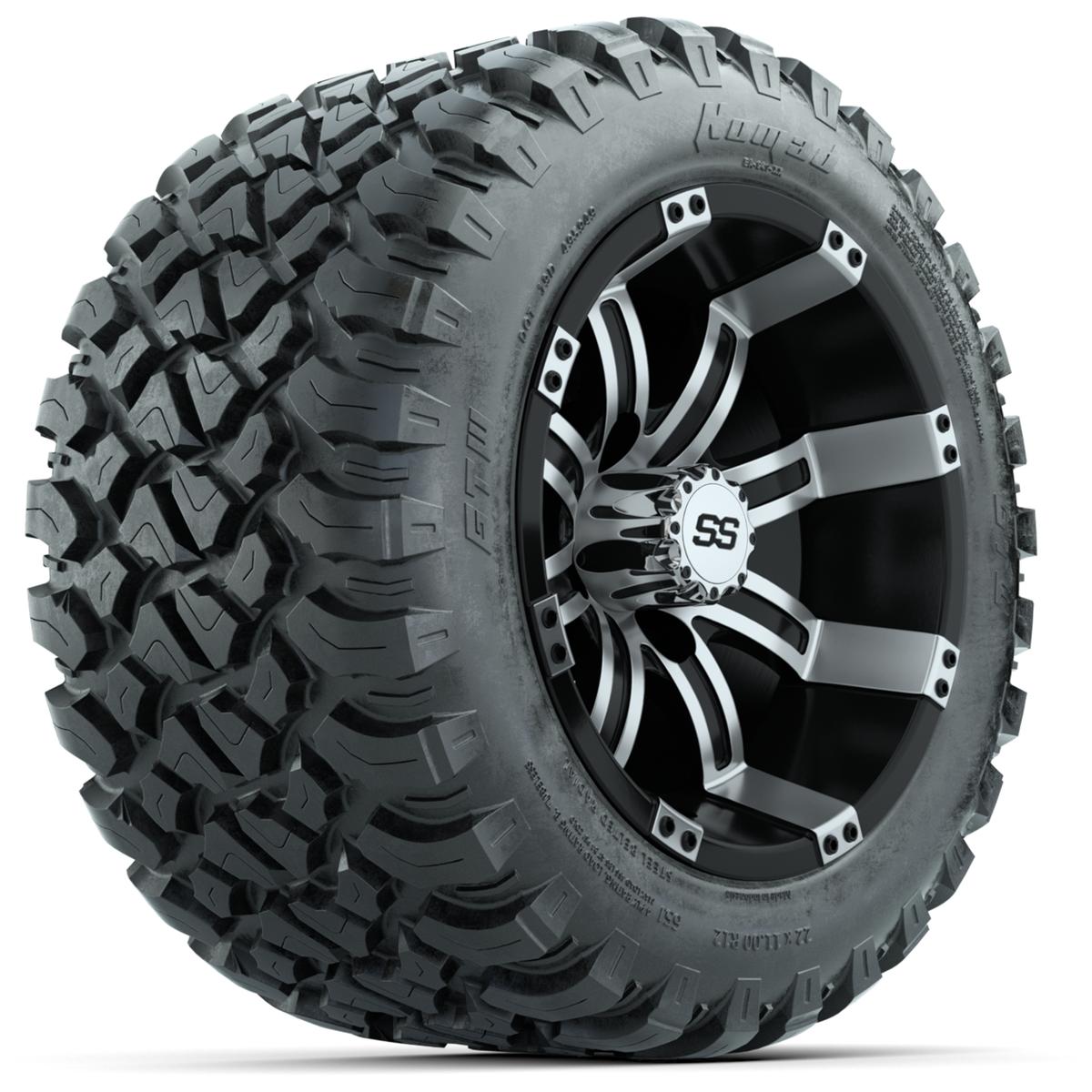 Set of (4) 12 in GTW Tempest Wheels with 22x11-R12 GTW Nomad All-Terrain Tires