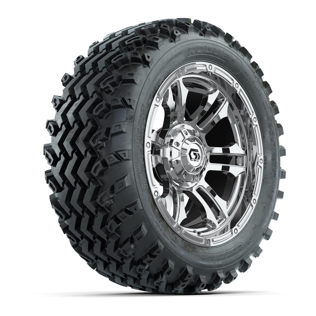 GTW&reg; Shogun Chrome 14 in Wheels with 23X10-14 Rogue All-Terrain Tires – Full Set