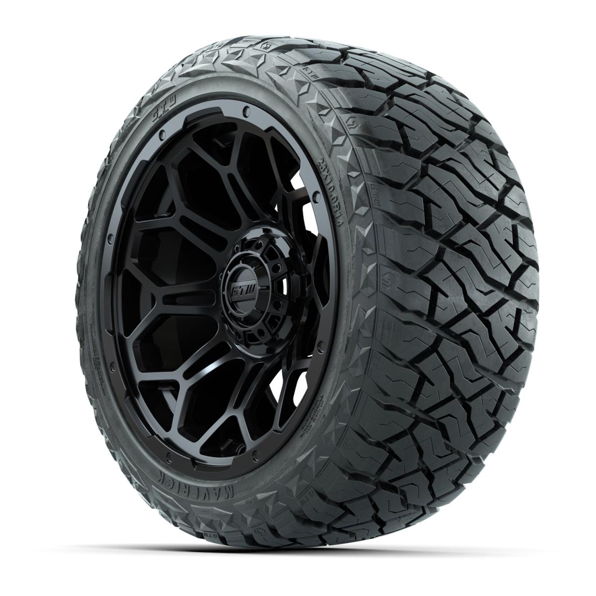 GTW Bravo Matte Black 14 in Wheels with 23x10.00-R14 Maverick All-Terrain Tires – Full Set