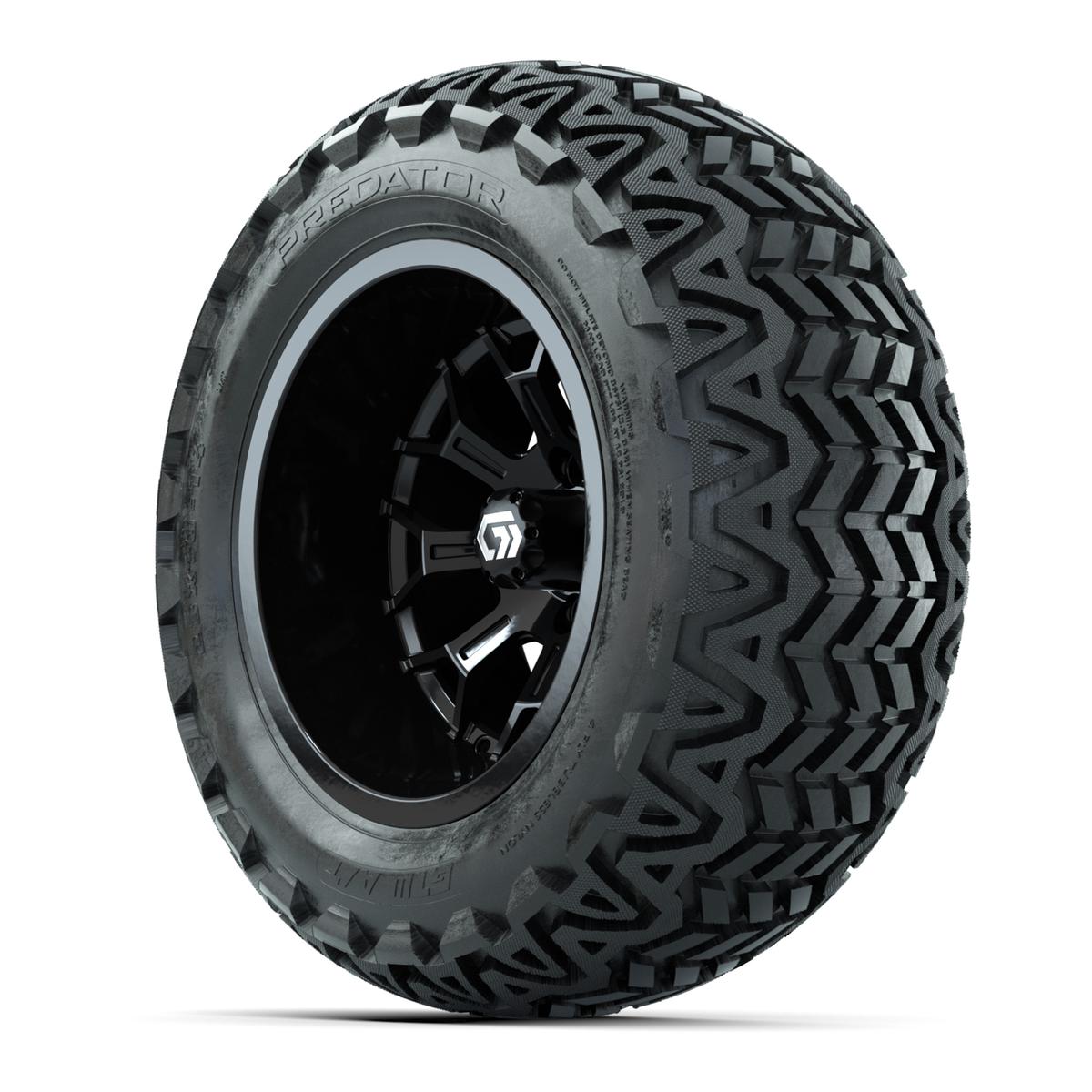GTW&reg; Assault Gloss Black 14 in Wheels with 23X10-14 Predator All-Terrain Tires - Full Set