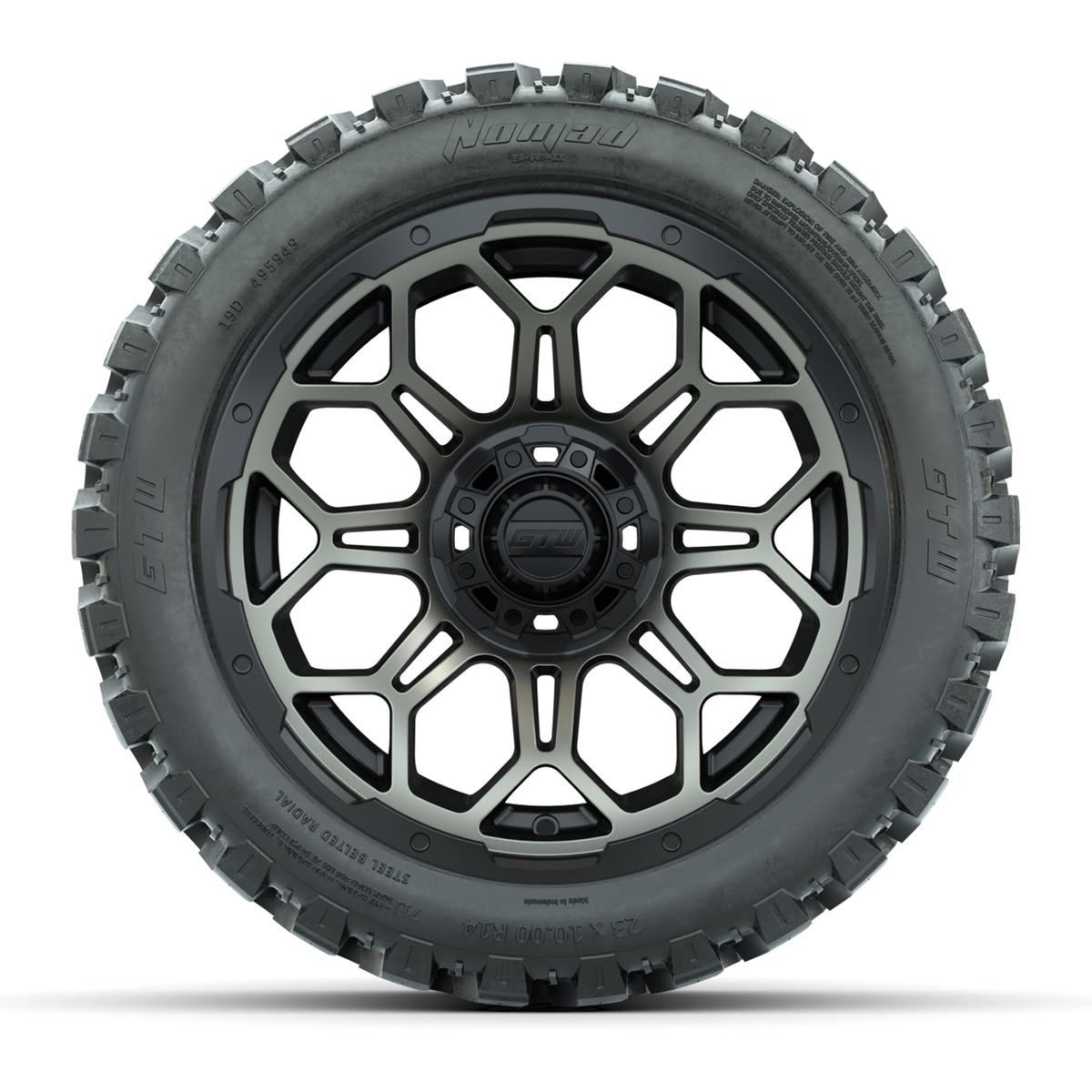 Set of (4) 14 in GTW Bravo Wheels with 23x10-14 GTW Nomad All-Terrain Tires