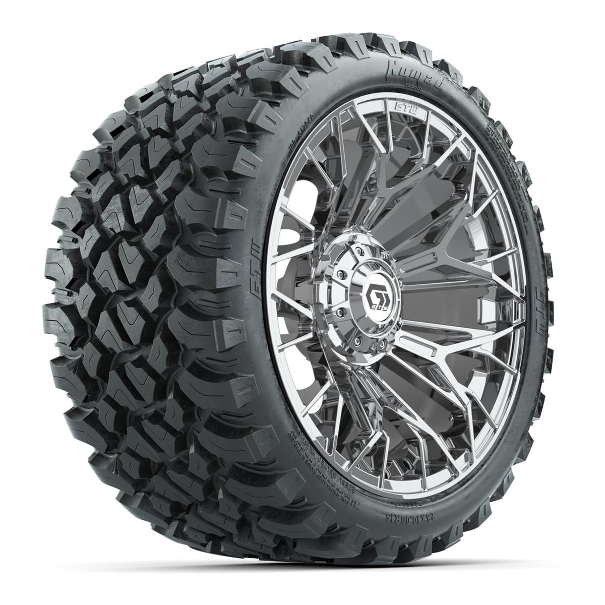 Set of (4) 15 in GTW® Stellar Chrome Wheels with 23x10-R15 Nomad All-Terrain Tires