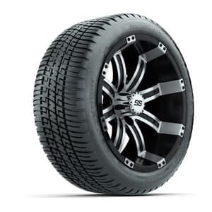 GTW Tempest Black and Machined 14 in Wheels with 19in Fusion Street Tires – Set of 4