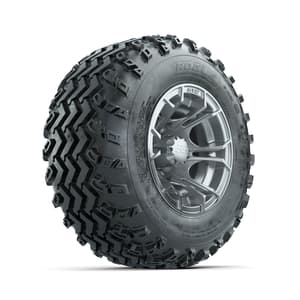 GTW Spyder Silver 10 in Wheels with 20x10.00-10 Rogue All Terrain Tires – Full Set