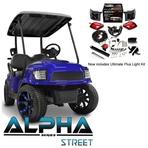 Club Car Precedent/Onward/Tempo ALPHA Street Body Kit in Blue with Ultimate Plus Light Kit
