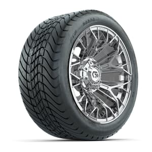 Set of (4) 14 in GTW® Stellar Chrome Wheels with 225/30-14 Mamba Street Tire