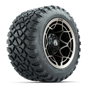 GTW&reg; Nexus Black with Bronze Face 12 in Wheels with 22X11-R12 Nomad Steel Belt Radial All-Terrain Tires – Full Set