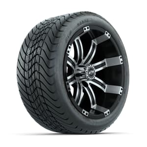 14” GTW Tempest Black and Machined Wheels with GTW Mamba Street Tires – Set of 4