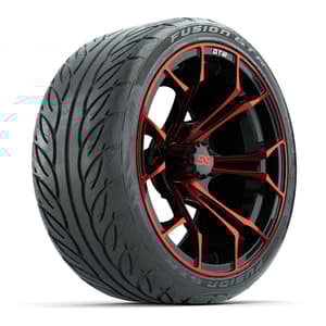 GTW Spyder Red/Black 15 in Wheels with 215/40-R15 Fusion GTR Street Tires – Full Set