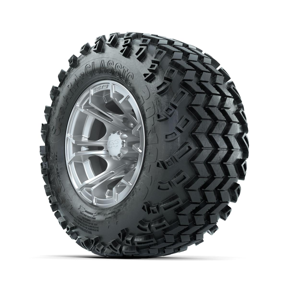 GTW Spyder Silver Brush 10 in Wheels with 20x10-10 Sahara Classic All Terrain Tires – Full Set