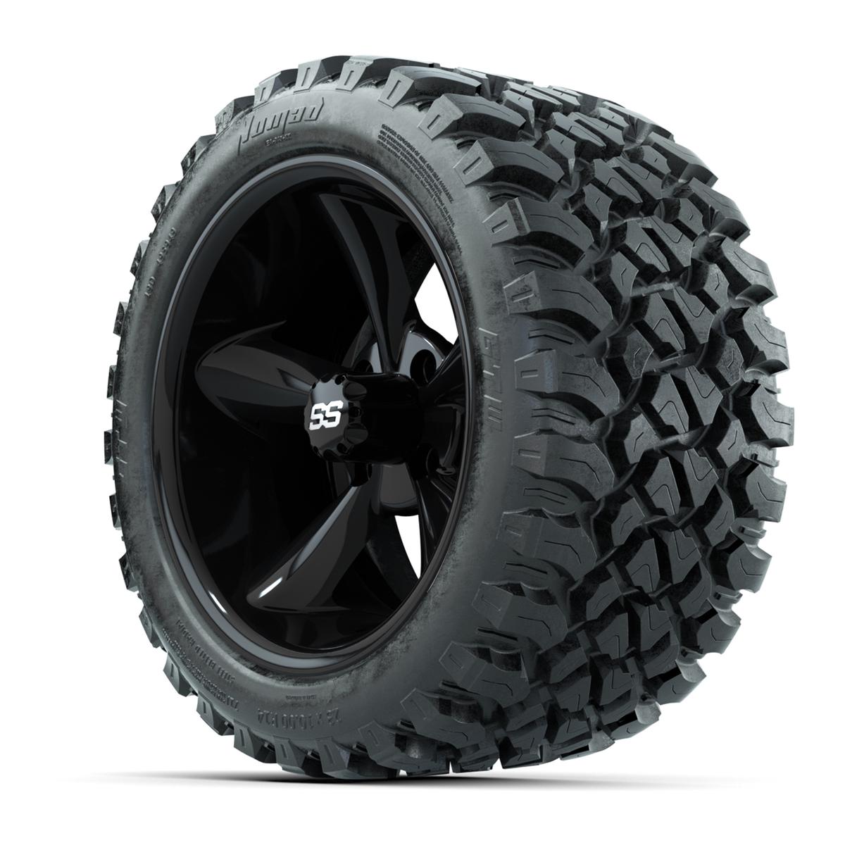 GTW&reg; Godfather Black 14 in Wheels with 23X10-R14 Nomad Steel Belt Radial All-Terrain Tires – Full Set