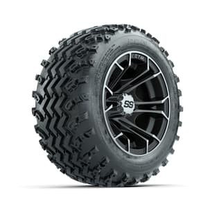 GTW Spyder Machined/Matte Grey 10 in Wheels with 18x9.50-10 Rogue All Terrain Tires – Full Set