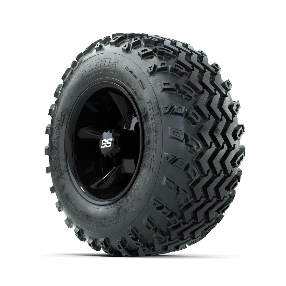 GTW Godfather Black 10 in Wheels with 20x10.00-10 Rogue All Terrain Tires – Full Set