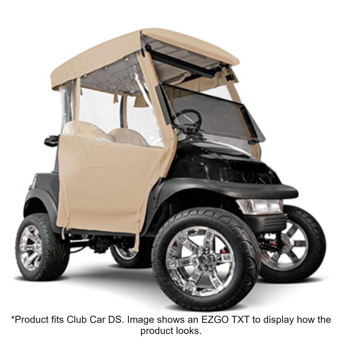 RedDot Club Car DS Straight Back w/ Hooks Beige 3-Sided Over-the-Top Enclosure (Years 2000-Up)