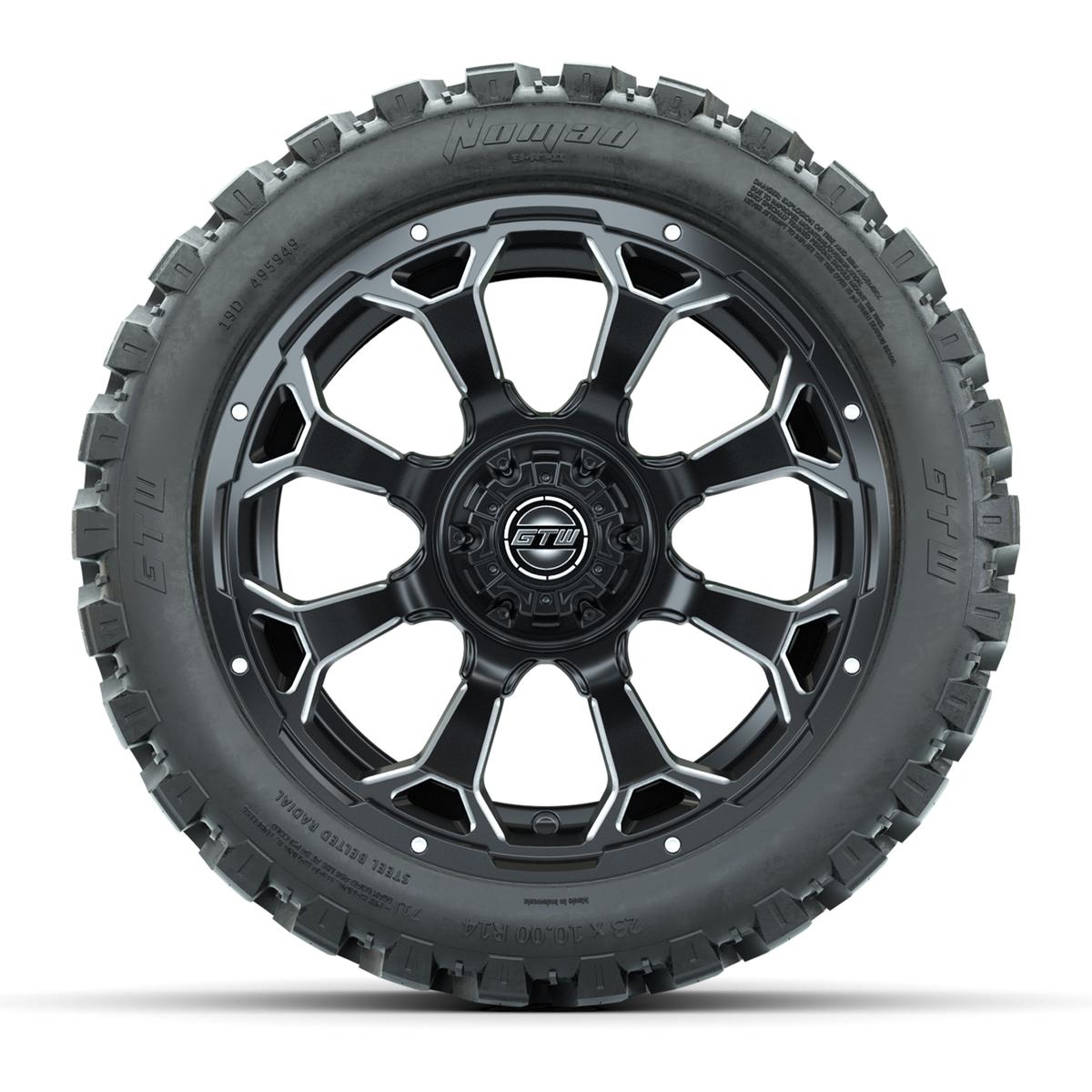 Set of (4) 14 in GTW Raven Wheels with 23x10-14 GTW Nomad All-Terrain Tires