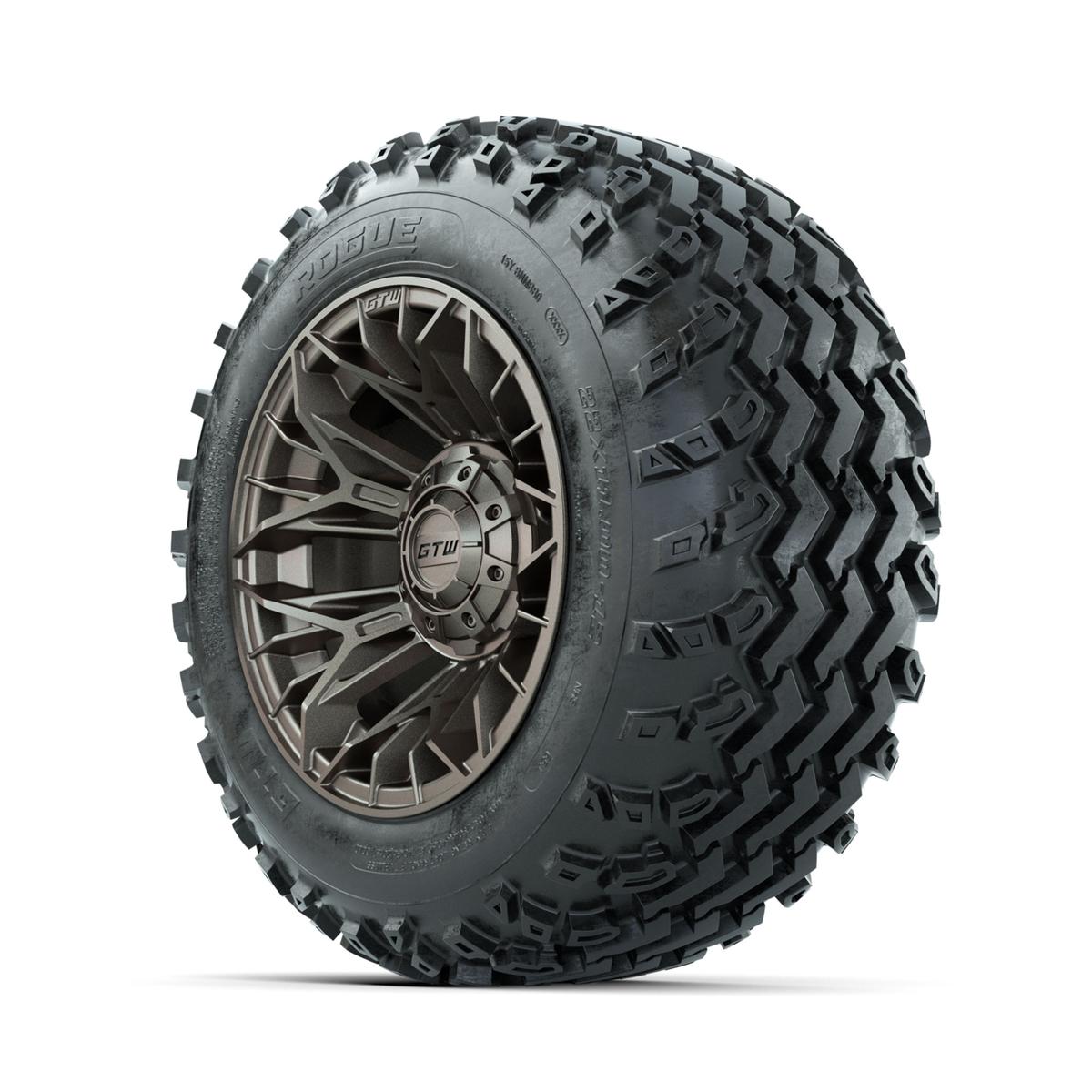 GTW Stellar Matte Bronze 12 in Wheels with 22x11.00-12 Rogue All Terrain Tires – Full Set