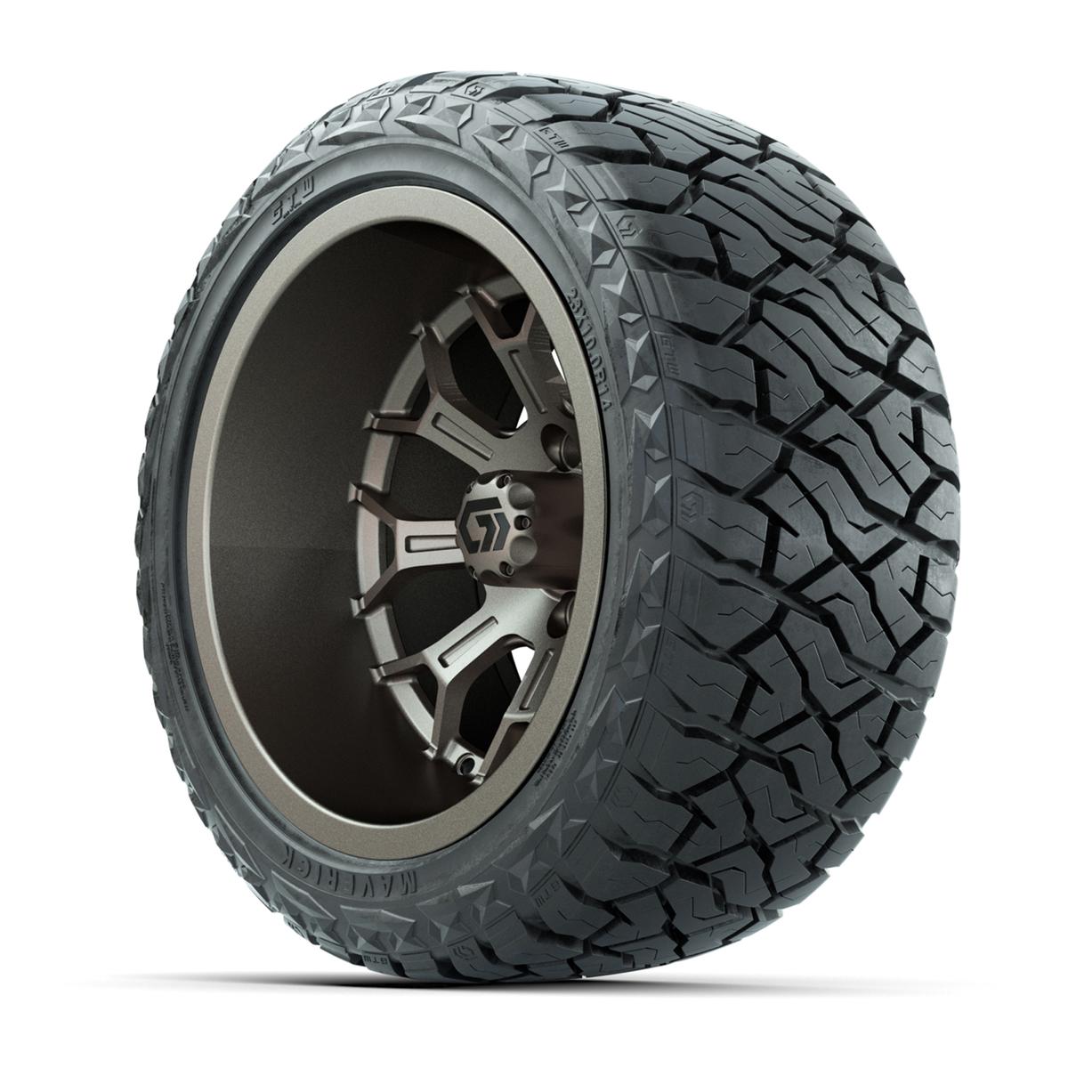 GTW&reg; Assault Matte Bronze 14 in Wheels with 23X10-R14 Maverick Steel Belted Radial All-Terrain Tires - Full Set