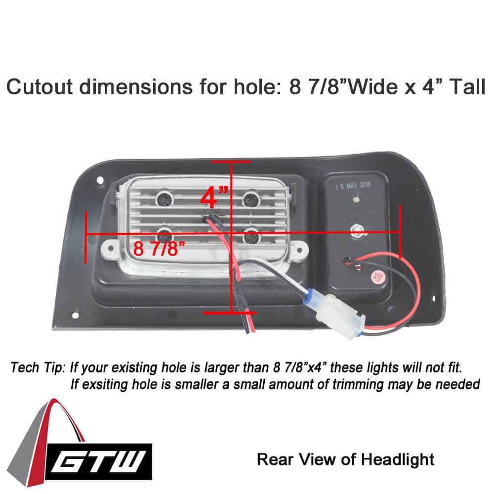 GTW&reg; Club Car DS Adjustable LED Light Kit (Years 1993-Up)