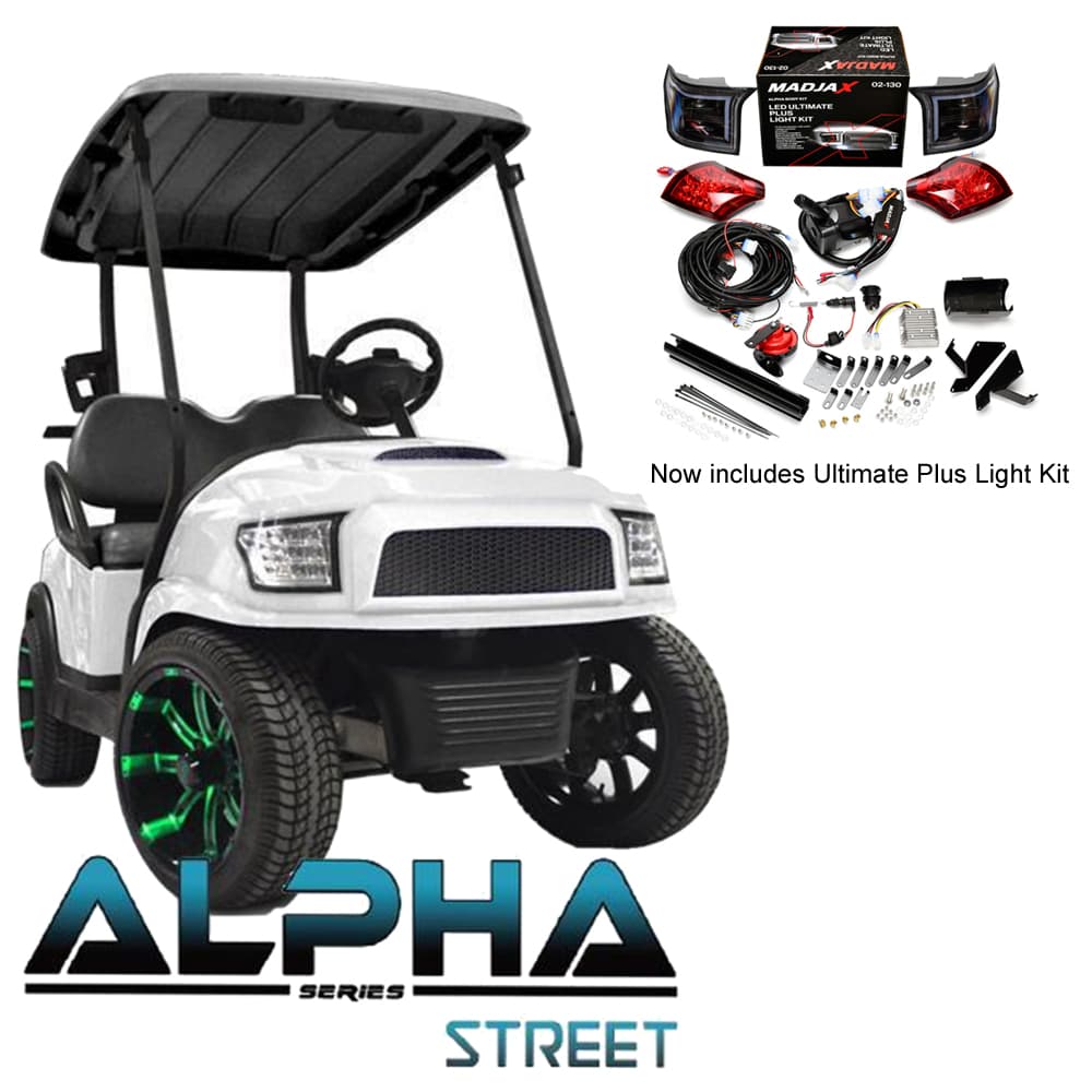 Club Car Precedent/Onward/Tempo ALPHA Street Body Kit in White with Ultimate Plus Light Kit