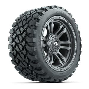 GTW&reg; Shogun Gunmetal 14 in Wheels with 23X10-R14 Nomad Steel Belt Radial All-Terrain Tires – Full Set