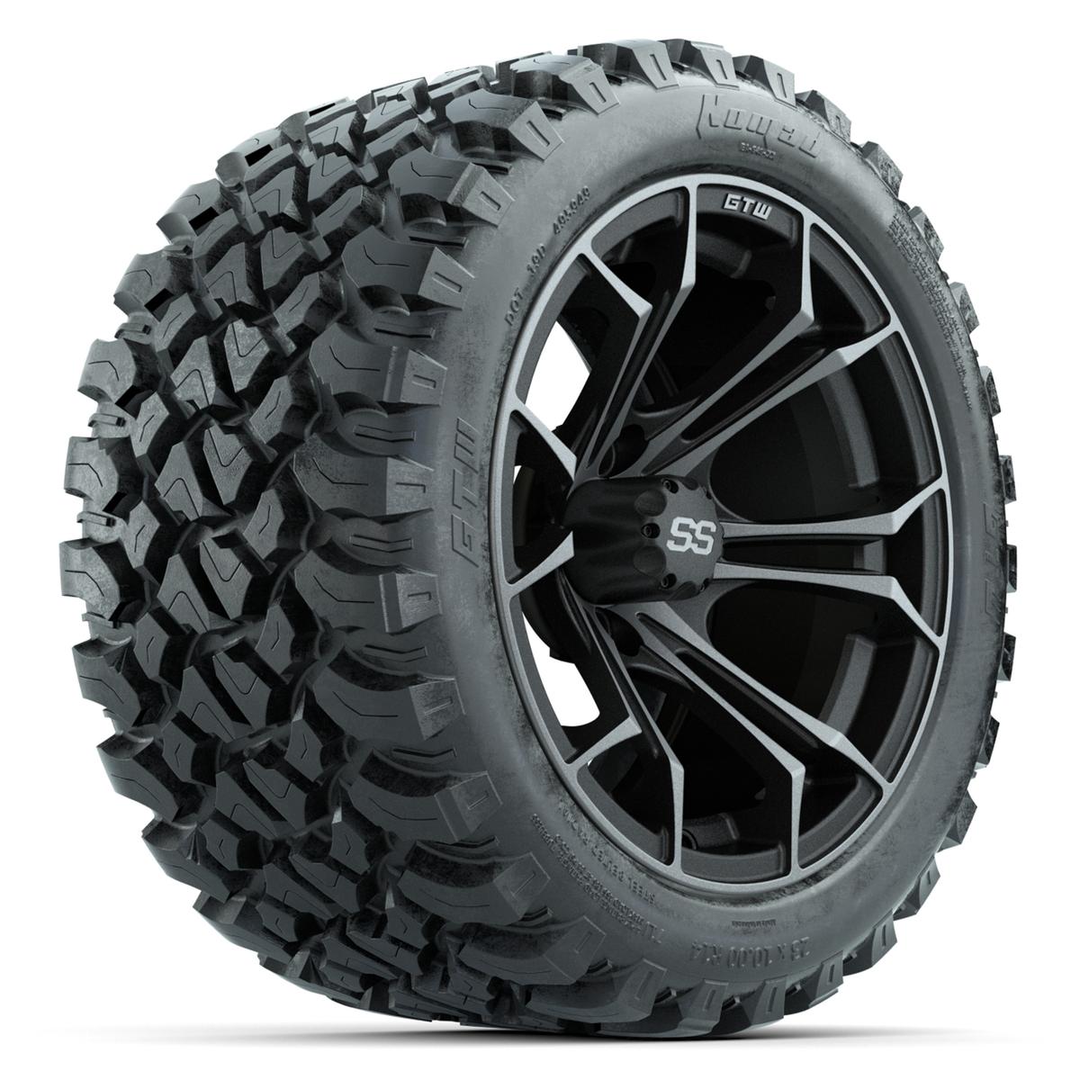 GTW Spyder Matte Grey 14 in Wheels with 23x10-14 GTW Nomad All-Terrain Tires – Full Set