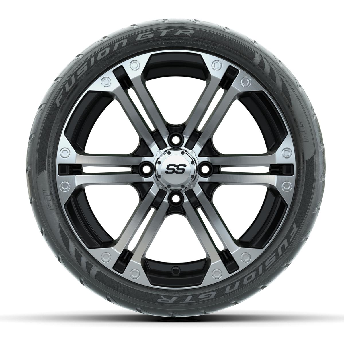 14” GTW Specter Machined/Black Wheels with Fusion GTR Street Tires – Set of 4