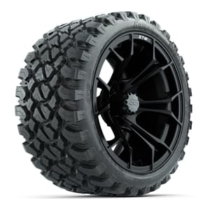 GTW Spyder Matte Black 15 in Wheels with 23x10-R15 Nomad All-Terrain Tires – Full Set