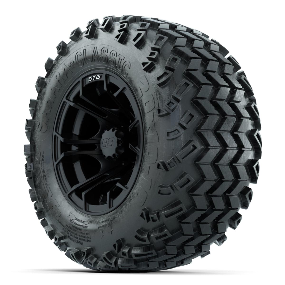 GTW Spyder Matte Black 10 in Wheels with 20x10-10 Sahara Classic All Terrain Tires – Full Set