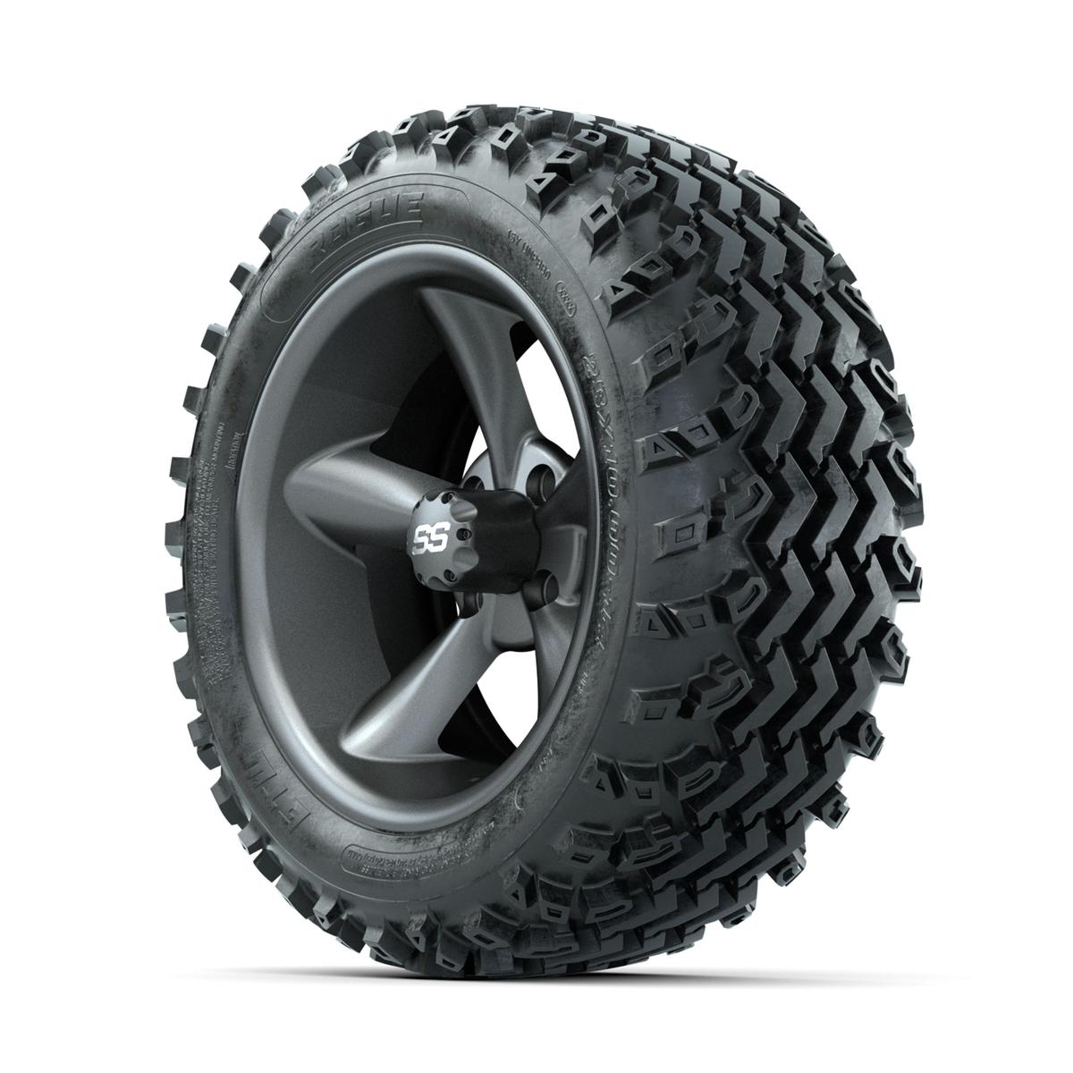 GTW Godfather Matte Grey 14 in Wheels with 23x10.00-14 Rogue All Terrain Tires – Full Set