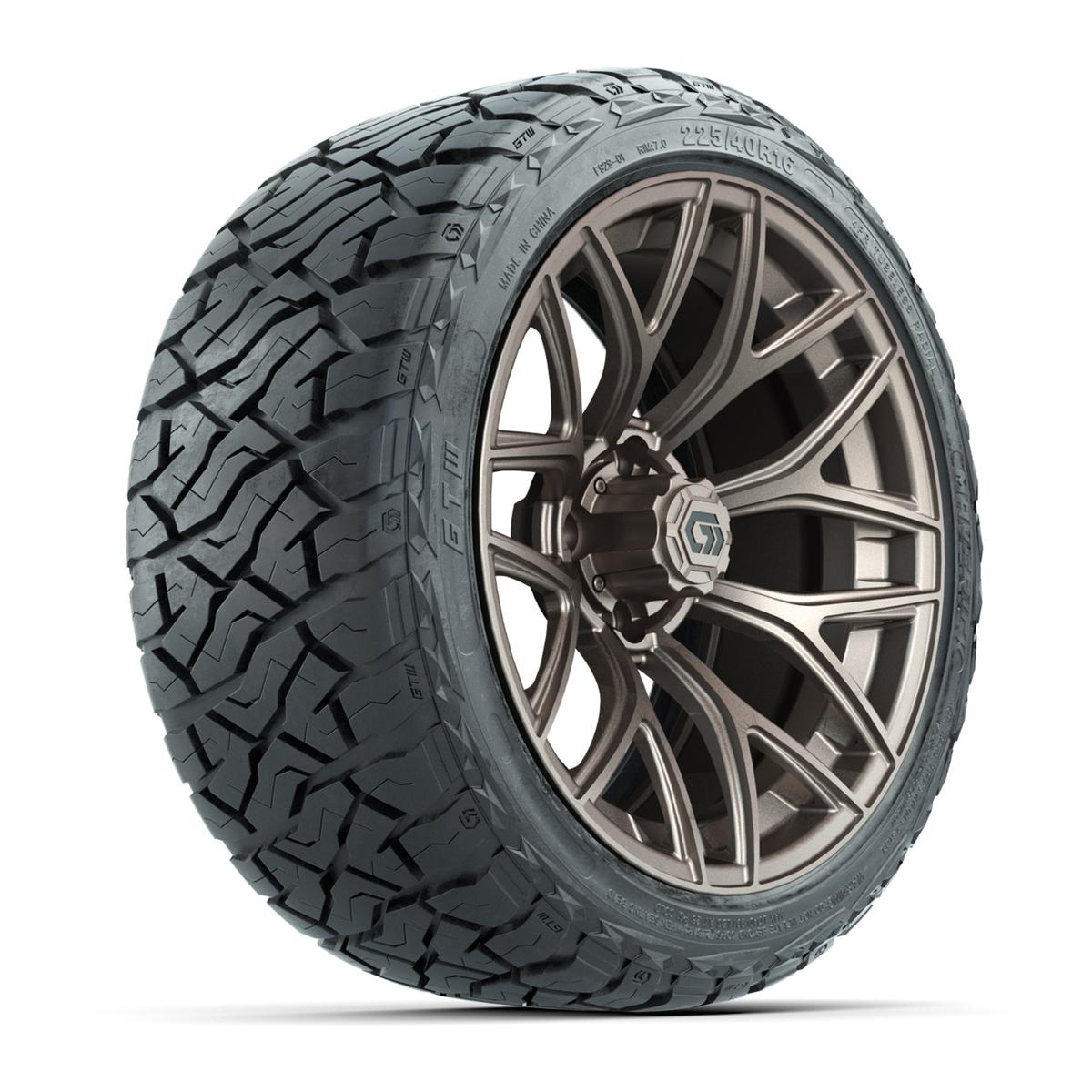 GTW&reg; Monaco Matte Bronze 16 in Wheels with 225/40-R16 Maverick Hybrid Tires - Full Set