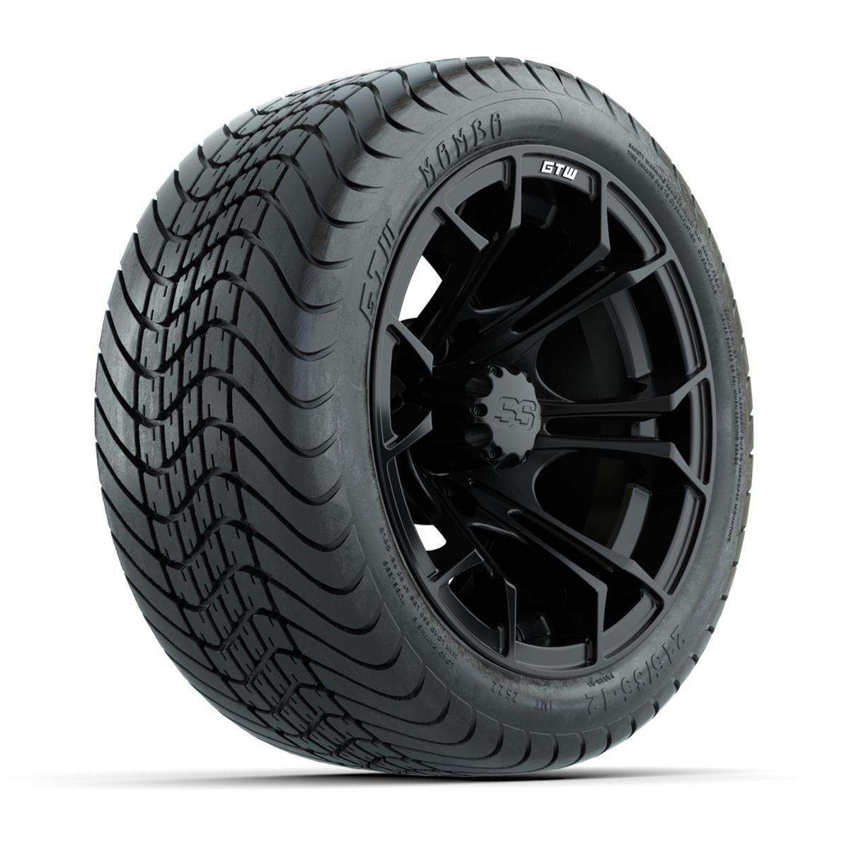 GTW Spyder Matte Black 12 in Wheels with 18in Mamba Street Tires – Set of 4
