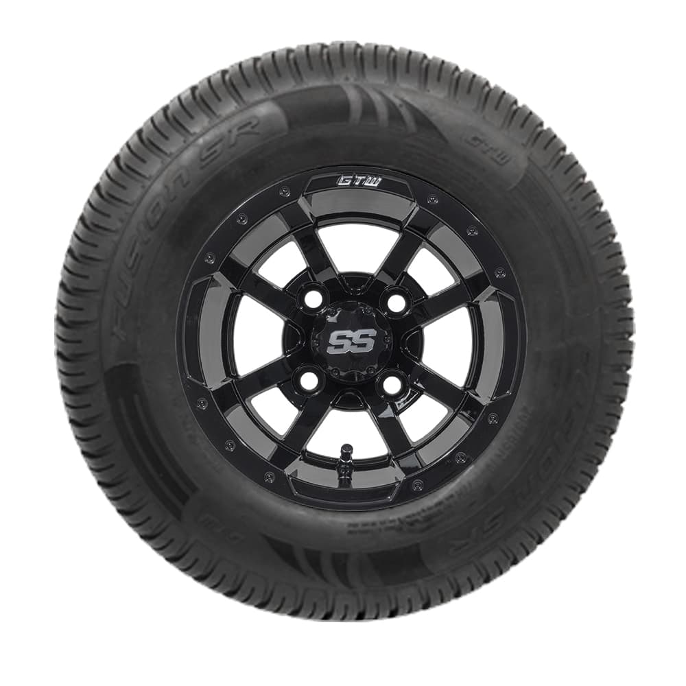 GTW Storm Trooper Black Wheels with 20in Fusion DOT Approved Street Tires - 10 Inch