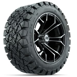 GTW Spyder Machined/Black 14 in Wheels with 22x10-14 GTW Timberwolf All-Terrain Tires – Full Set