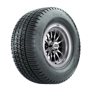 GTW Medusa Black and Machined Wheels with 18in Fusion DOT Approved Street Tires - 10 Inch