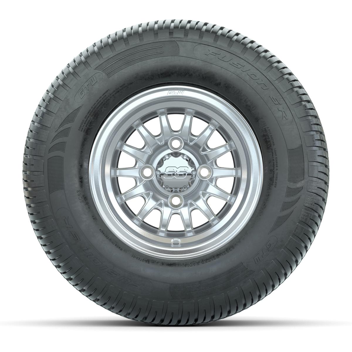 10" GTW Medusa Silver and Machined Wheels with 20" Fusion Street Tires - Set of 4